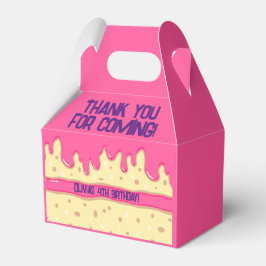 ケーキスライス漫画の甘い子供の誕生日パーティー フェイバーボックス