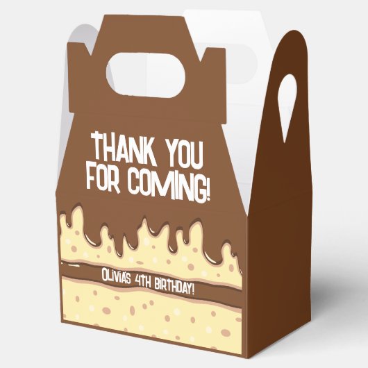 ケーキスライス漫画の甘い子供の誕生日パーティー フェイバーボックス (オープン)