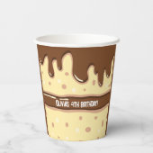 ケーキスライス漫画の甘い子供の誕生日パーティー 紙コップ (裏面)