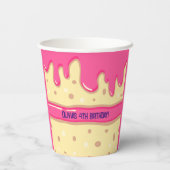 ケーキスライス漫画の甘い子供の誕生日パーティー 紙コップ (裏面)