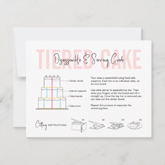 ケーキディスアセンブル&サービングガイド赤面ピンクベーカリー サンキューカード (正面)