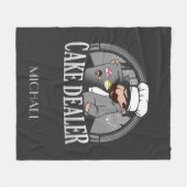 ケーキディーラおもしろいベーカリーオーナーGag フリースブランケット (正面(横))