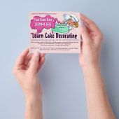 ケーキデコレーション教室。お菓子作り。レッスン。コース チラシ (手)