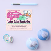 ケーキデコレーション教室。お菓子作り。レッスン。コース チラシ (シングル)