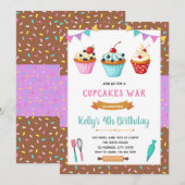 ケーキデコレーション パーティー 招待状 (正面/裏面)