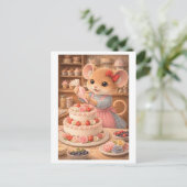 ケーキデコレーターとしてのキャリアを持つネズミ ポストカード (スタンド正面)
