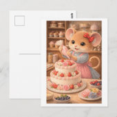 ケーキデコレーターとしてのキャリアを持つネズミ ポストカード (正面/裏面)