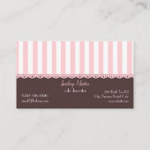 ケーキデコレーターピンクブラウンベーカリーカワイト 名刺 (裏面)