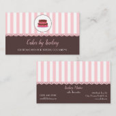 ケーキデコレーターピンクブラウンベーカリーカワイト 名刺 (正面/裏面)