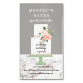 ケーキデザイ図解入りの、写真付きのナーの結婚イベントプランナー マグネット名刺 (正面縦)