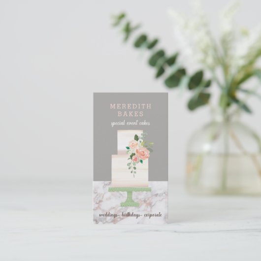 ケーキデザイ図解入りの、写真付きのナーの結婚イベントプランナー 名刺 (スタンド正面)