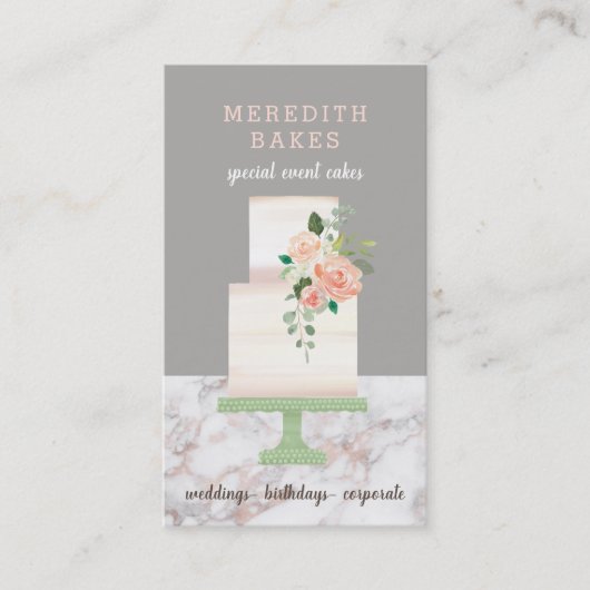 ケーキデザイ図解入りの、写真付きのナーの結婚イベントプランナー 名刺 (正面)