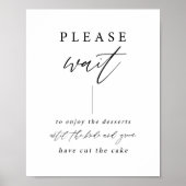 ケーキデザートテーブル結婚の看板まで待って ポスター (正面)