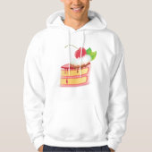 ケーキデザートメンズフード付きスウェットシャツ パーカ (正面)