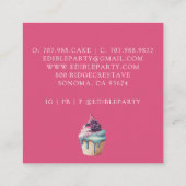 ケーキデザート菓子シェフベイカーウォーターカラーブラック スクエア名刺 (裏面)