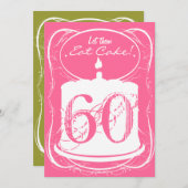 ケーキドリンクマルガリータス60th誕生日招待状 招待状 (正面/裏面)