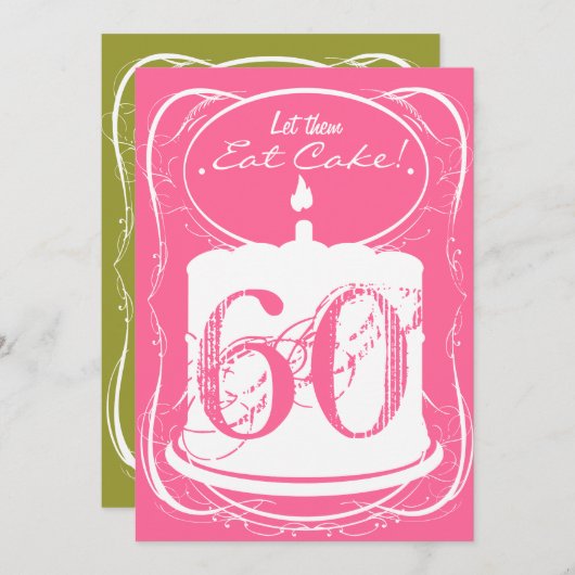 ケーキドリンクマルガリータス60th誕生日招待状 招待状 (正面/裏面)