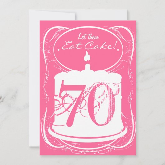 ケーキドリンクマルガリータス70th誕生日招待状 招待状 (正面)