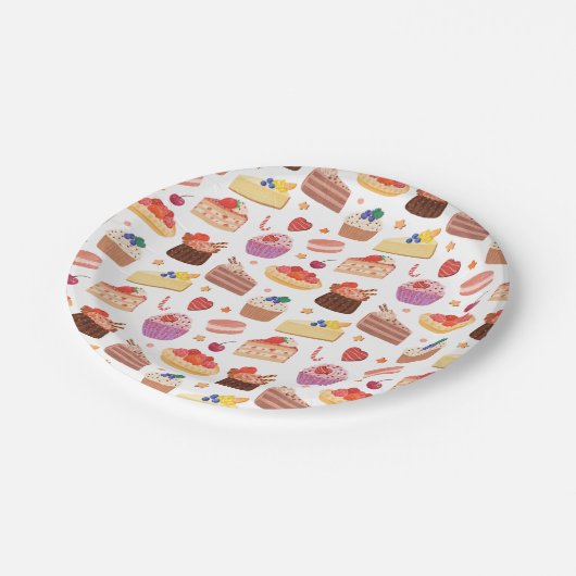 ケーキパイズカップケーキズガロール砂漠 ペーパープレート (アングル)