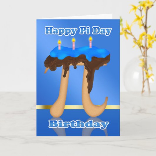 ケーキパイ日3.14 3月14誕生日 カード (黄色い花)