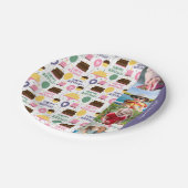 ケーキパタカラフルーンハッピーバースデー(写真付き) ペーパープレート (アングル)