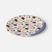 ケーキパタカラフルーンハッピーバースデー(名前あり) ペーパープレート (アングル)