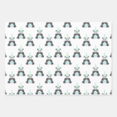 ケーキパターン付き水田パーティーパンダ ラッピングペーパーシート (正面3)