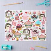 ケーキパティスリーパティシストリーカップケーキプチフォー 薄葉紙 (クラフト)