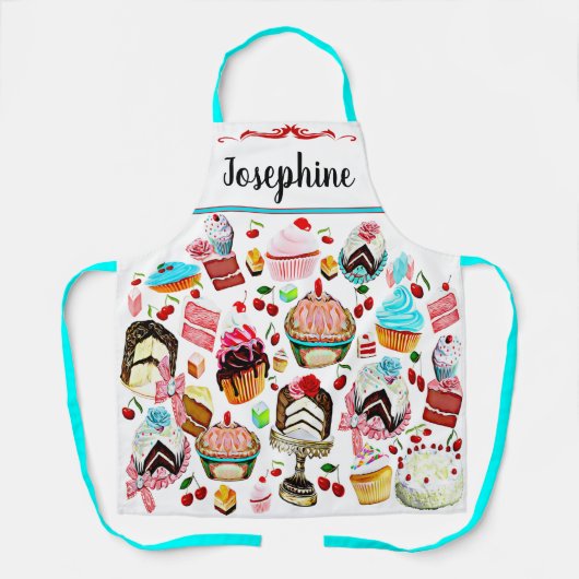 ケーキパティセリパストリーカップケーキベーカリーパーソナライズされた エプロン (正面)