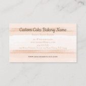 ケーキパーティーベーカリー赤面ピンクエレガント 名刺 (裏面)