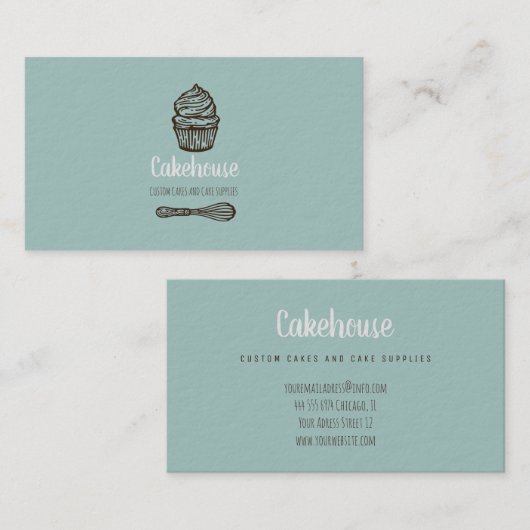 ケーキビジネスベーカリー名刺 名刺 (正面/裏面)