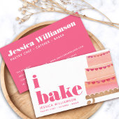 ケーキピンクオレンジ金ゴールドパティシシェフベイクタイはっきりしたプ 名刺