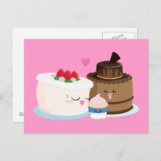ケーキファミリー ポストカード (正面/裏面)