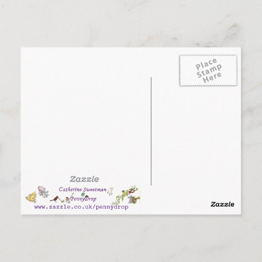 ケーキファンシーチョコおもしろいートの予測できな漫画アート ポストカード (裏面)