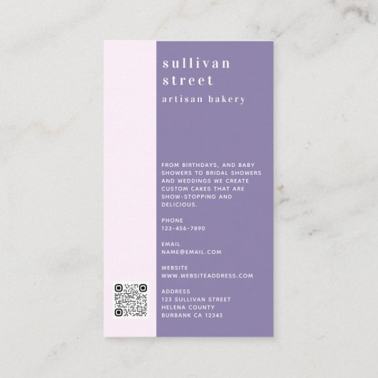 ケーキフォトアーティザンベーカリー 名刺 (裏面)