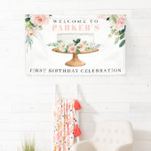 ケーキフモダンァスト誕生日ビニールウェルカムバナー 横断幕 (インサイチュ)