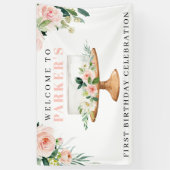 ケーキフモダンァスト誕生日ビニールウェルカムバナー 横断幕 (縦)