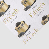 ケーキフローラ金ゴールドブラック50thネームハッピーバースデー 薄葉紙 (詳細)