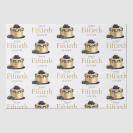 ケーキフローラ金ゴールドブラック50thネームハッピーバースデー 薄葉紙