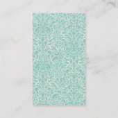 ケーキブティックファンシーティール（緑がかった色）ダマスク名刺 名刺 (裏面)