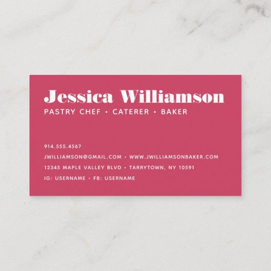 ケーキブルゴーニュ赤金ゴールドパティシシェフベイクタイはっきりしたプ 名刺 (裏面)