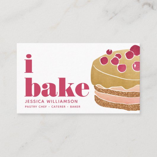 ケーキブルゴーニュ赤金ゴールドパティシシェフベイクタイはっきりしたプ 名刺 (正面)
