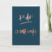 ケーキブルー食べ誕生日をする カード (正面)