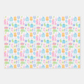 ケーキプレゼントバルーン5誕生日 ラッピングペーパーシート (正面)