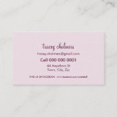 ケーキベイカーかわいいモダンベーカリーのロゴピンクチョコレート 名刺 (裏面)