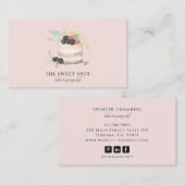 ケーキベイカーベーカリーパティシシェフケータリングピンク 名刺 (正面/裏面)