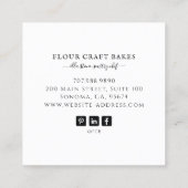 ケーキベイカーベーカリーパティシシェフケータリング スクエア名刺 (裏面)