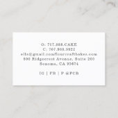 ケーキベイカーベーカリーペストリーシェフカターブラックロイヤリティ ロイヤリティカード (裏面)