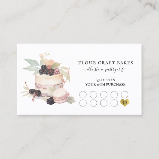 ケーキベイカーベーカリーペストリーシェフカターブラックロイヤリティ ロイヤリティカード (正面)