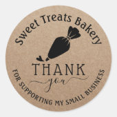 ケーキベーカリーご注文クラフトありがとうござ素朴う ラウンドシール (正面)